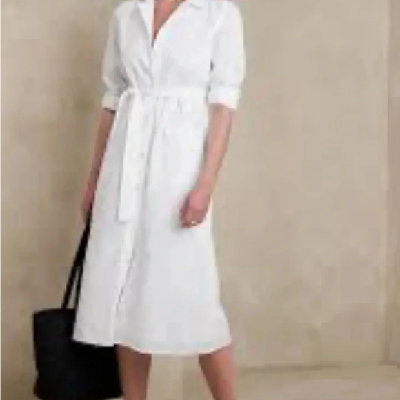 NWT Banana Republic POPLIN MIDI SHIRTDRESS, - Picture 3 of 13